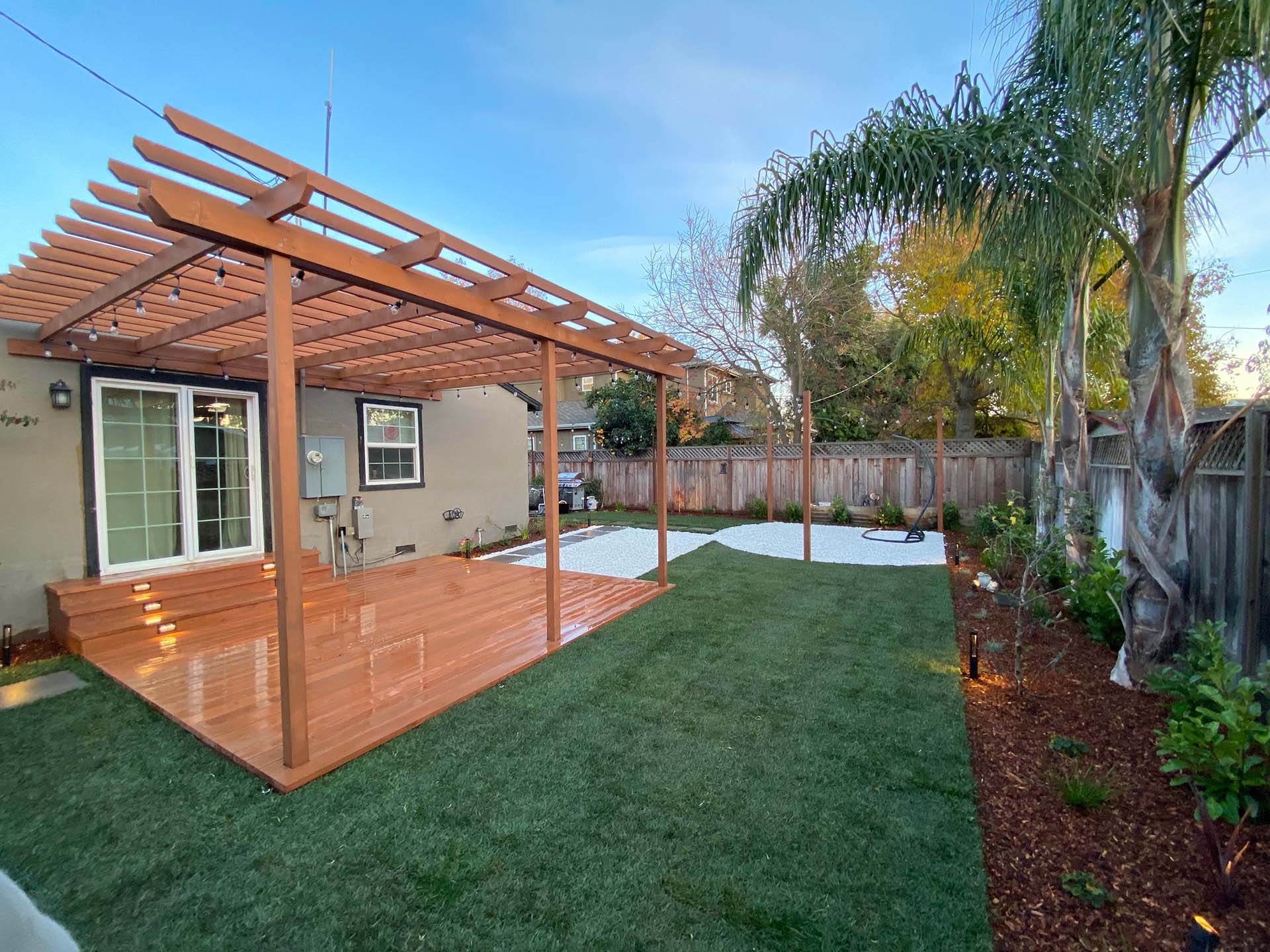 Landscape design services Belmont artificial turf installation Pergola Installation Service